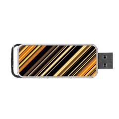 Black And Yellow Stripes Pattern Portable Usb Flash (two Sides) by SpinnyChairDesigns