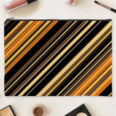 Black And Yellow Stripes Pattern Cosmetic Bag (xxxl) by SpinnyChairDesigns