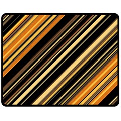 Black And Yellow Stripes Pattern Double Sided Fleece Blanket (medium)  by SpinnyChairDesigns