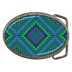 Blue Green Diamond Pattern Belt Buckles