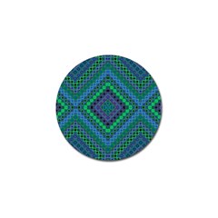 Blue Green Diamond Pattern Golf Ball Marker