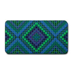 Blue Green Diamond Pattern Medium Bar Mats by SpinnyChairDesigns