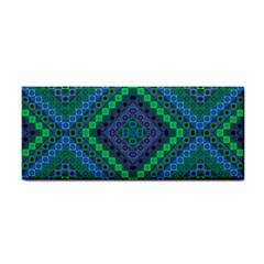 Blue Green Diamond Pattern Hand Towel