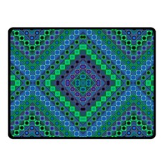 Blue Green Diamond Pattern Fleece Blanket (small) by SpinnyChairDesigns