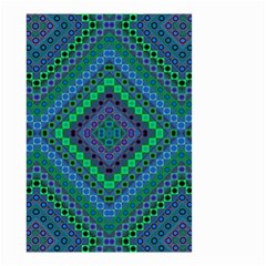 Blue Green Diamond Pattern Small Garden Flag (two Sides) by SpinnyChairDesigns