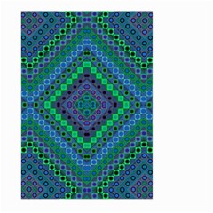 Blue Green Diamond Pattern Large Garden Flag (two Sides) by SpinnyChairDesigns