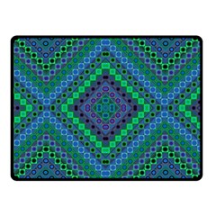 Blue Green Diamond Pattern Double Sided Fleece Blanket (small)  by SpinnyChairDesigns