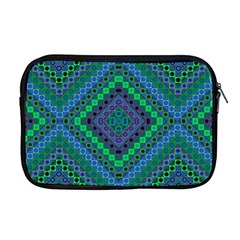 Blue Green Diamond Pattern Apple Macbook Pro 17  Zipper Case by SpinnyChairDesigns