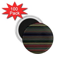 Dark Rust Red And Green Stripes Pattern 1 75  Magnets (100 Pack)  by SpinnyChairDesigns