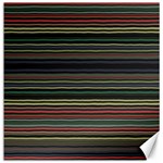 Dark Rust Red and Green Stripes Pattern Canvas 16  x 16  15.2 x15.41  Canvas - 1