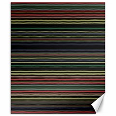 Dark Rust Red And Green Stripes Pattern Canvas 20  X 24  by SpinnyChairDesigns