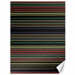 Dark Rust Red And Green Stripes Pattern Canvas 36  X 48  by SpinnyChairDesigns