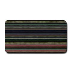 Dark Rust Red And Green Stripes Pattern Medium Bar Mats by SpinnyChairDesigns