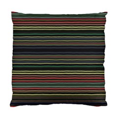 Dark Rust Red And Green Stripes Pattern Standard Cushion Case (one Side) by SpinnyChairDesigns