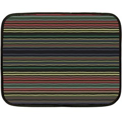 Dark Rust Red And Green Stripes Pattern Fleece Blanket (mini) by SpinnyChairDesigns