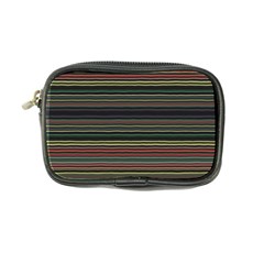 Dark Rust Red And Green Stripes Pattern Coin Purse by SpinnyChairDesigns