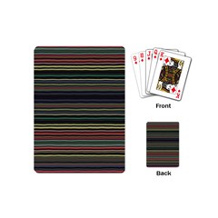 Dark Rust Red And Green Stripes Pattern Playing Cards Single Design (mini) by SpinnyChairDesigns