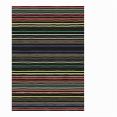 Dark Rust Red And Green Stripes Pattern Small Garden Flag (two Sides) by SpinnyChairDesigns