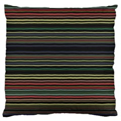 Dark Rust Red And Green Stripes Pattern Large Cushion Case (one Side) by SpinnyChairDesigns