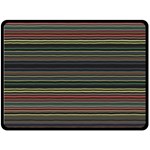 Dark Rust Red and Green Stripes Pattern Double Sided Fleece Blanket (Large)  80 x60  Blanket Front