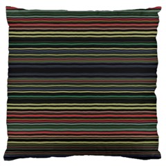 Dark Rust Red And Green Stripes Pattern Large Flano Cushion Case (one Side) by SpinnyChairDesigns