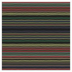 Dark Rust Red And Green Stripes Pattern Long Sheer Chiffon Scarf 