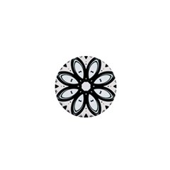 Black And White Floral Print Pattern 1  Mini Magnets by SpinnyChairDesigns