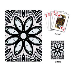 Black And White Floral Print Pattern Playing Cards Single Design (rectangle) by SpinnyChairDesigns