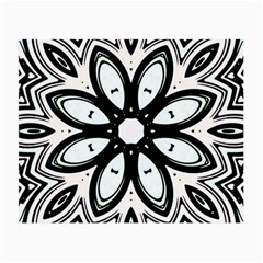 Black And White Floral Print Pattern Small Glasses Cloth (2 Sides) by SpinnyChairDesigns