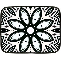 Black And White Floral Print Pattern Double Sided Fleece Blanket (mini)  by SpinnyChairDesigns