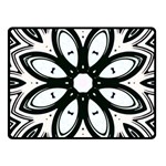 Black and White Floral Print Pattern Fleece Blanket (Small) 50 x40  Blanket Front