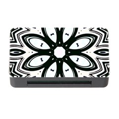 Black And White Floral Print Pattern Memory Card Reader With Cf by SpinnyChairDesigns