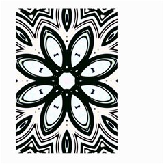 Black And White Floral Print Pattern Large Garden Flag (two Sides) by SpinnyChairDesigns