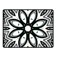 Black And White Floral Print Pattern Double Sided Fleece Blanket (small)  by SpinnyChairDesigns