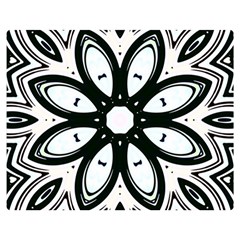 Black And White Floral Print Pattern Double Sided Flano Blanket (medium)  by SpinnyChairDesigns