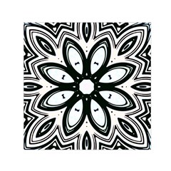 Black And White Floral Print Pattern Small Satin Scarf (square) by SpinnyChairDesigns