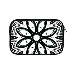 Black And White Floral Print Pattern Apple Macbook Pro 13  Zipper Case by SpinnyChairDesigns