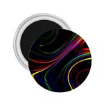 Neon Glow Lines on Black 2.25  Magnets Front