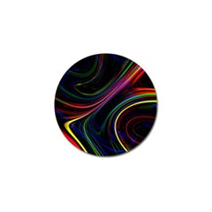 Neon Glow Lines On Black Golf Ball Marker by SpinnyChairDesigns