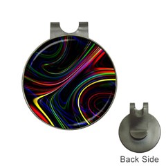 Neon Glow Lines On Black Hat Clips With Golf Markers by SpinnyChairDesigns