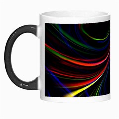 Neon Glow Lines On Black Morph Mugs