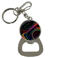 Neon Glow Lines On Black Bottle Opener Key Chain by SpinnyChairDesigns