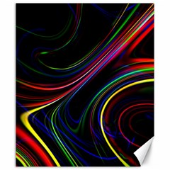 Neon Glow Lines On Black Canvas 20  X 24  by SpinnyChairDesigns