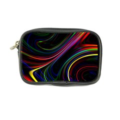 Neon Glow Lines On Black Coin Purse by SpinnyChairDesigns