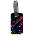 Neon Glow Lines on Black Luggage Tag (two sides) Front