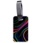 Neon Glow Lines on Black Luggage Tag (two sides) Back