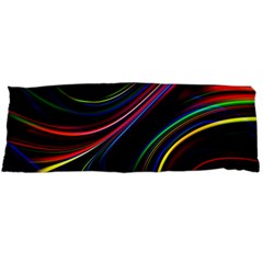 Neon Glow Lines On Black Body Pillow Case (dakimakura) by SpinnyChairDesigns