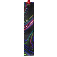 Neon Glow Lines On Black Large Book Marks by SpinnyChairDesigns