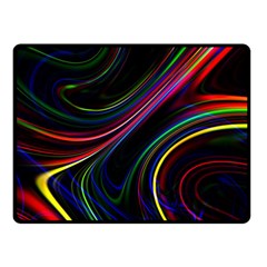 Neon Glow Lines On Black Double Sided Fleece Blanket (small)  by SpinnyChairDesigns