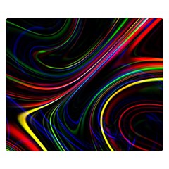 Neon Glow Lines On Black Double Sided Flano Blanket (small)  by SpinnyChairDesigns